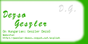 dezso geszler business card